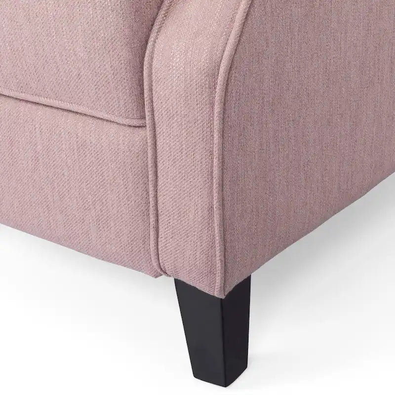 Modern Wingback Push-Back Recliner with Button-Tufted Back & Birch Legs