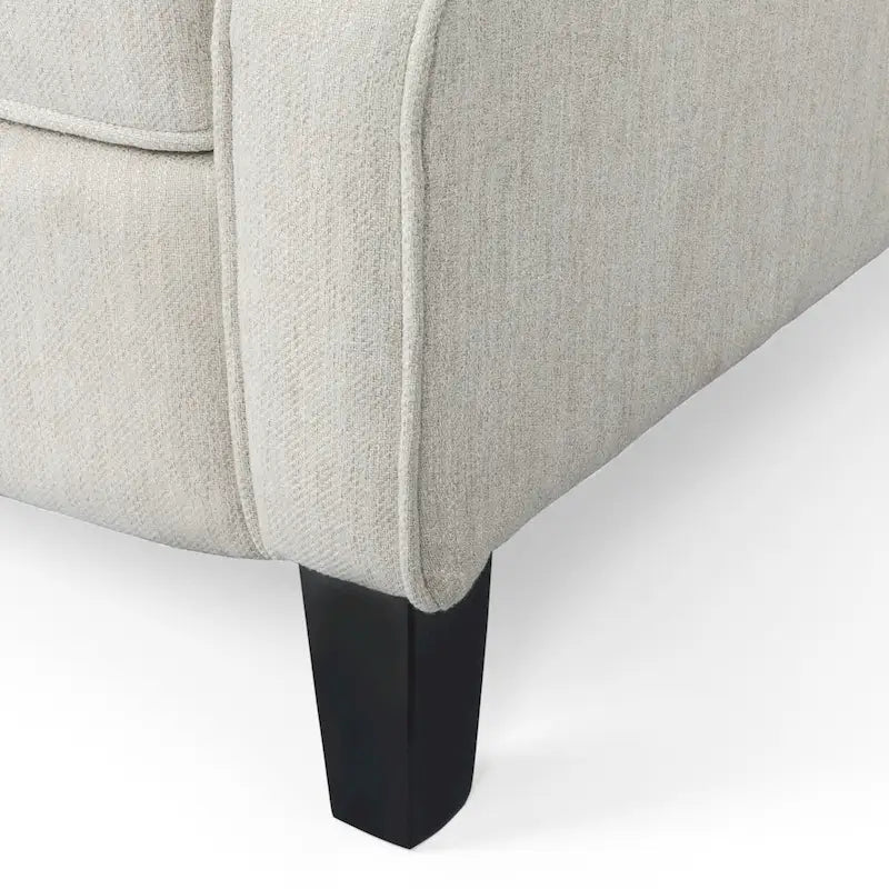 Modern Wingback Push-Back Recliner with Button-Tufted Back & Birch Legs