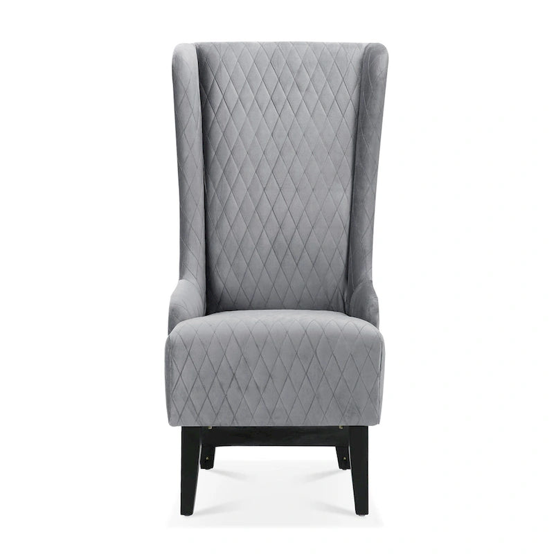 High-Back Wingback Accent Chair with Birch Wood Legs and Foam Cushion