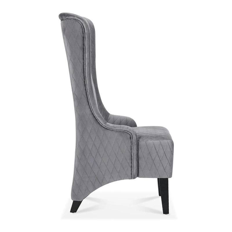 High-Back Wingback Accent Chair with Birch Wood Legs and Foam Cushion