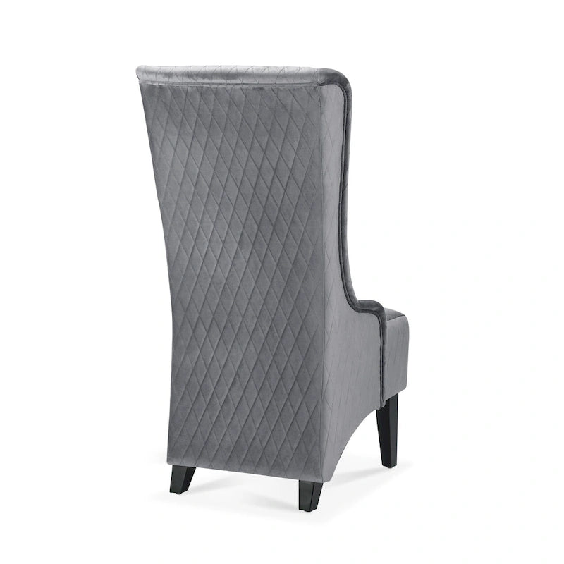 High-Back Wingback Accent Chair with Birch Wood Legs and Foam Cushion