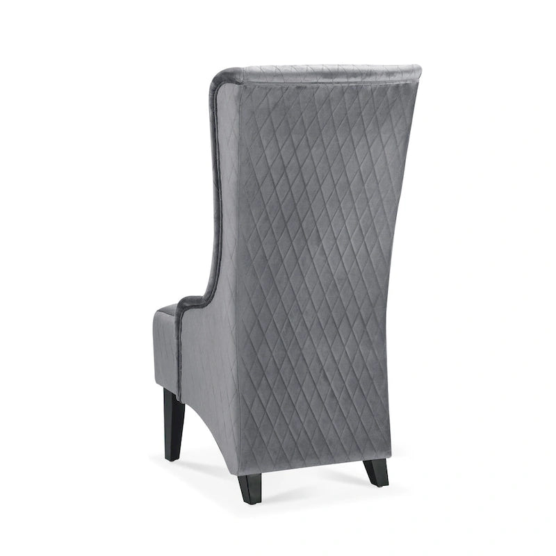 High-Back Wingback Accent Chair with Birch Wood Legs and Foam Cushion