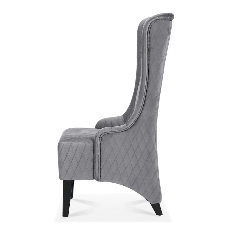High-Back Wingback Accent Chair with Birch Wood Legs and Foam Cushion
