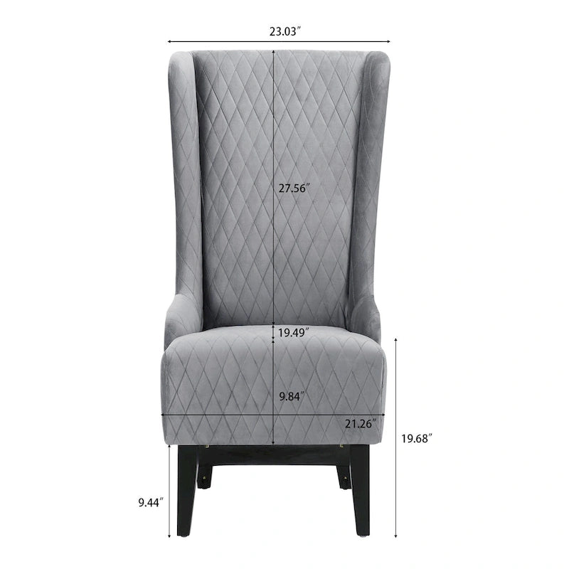 High-Back Wingback Accent Chair with Birch Wood Legs and Foam Cushion