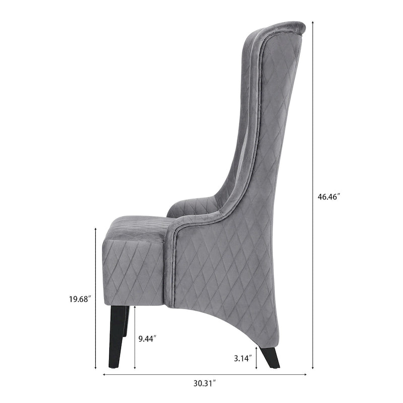 High-Back Wingback Accent Chair with Birch Wood Legs and Foam Cushion