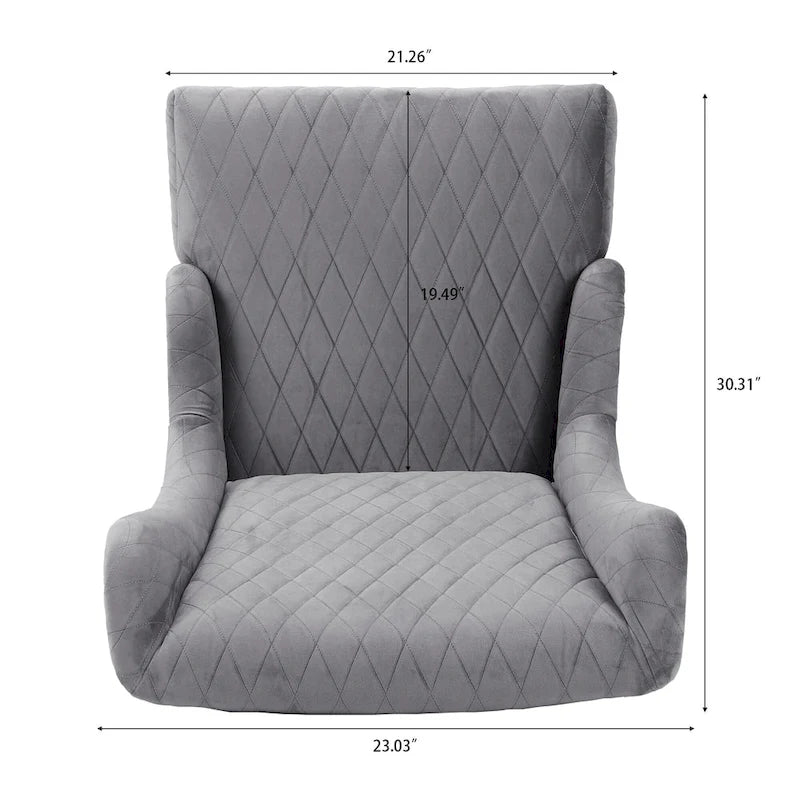 High-Back Wingback Accent Chair with Birch Wood Legs and Foam Cushion
