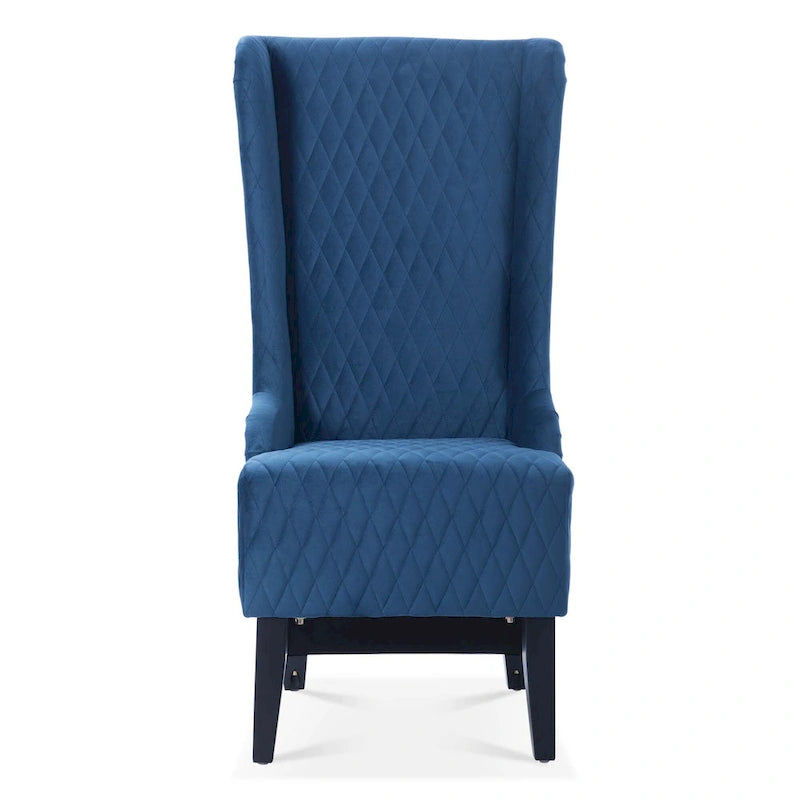 High-Back Wingback Accent Chair with Birch Wood Legs and Foam Cushion