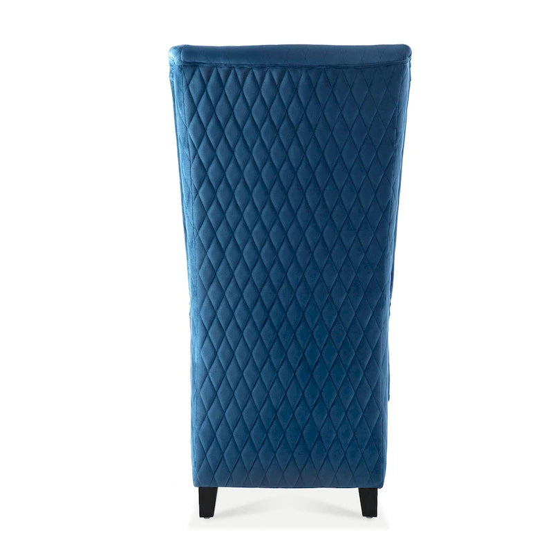 High-Back Wingback Accent Chair with Birch Wood Legs and Foam Cushion