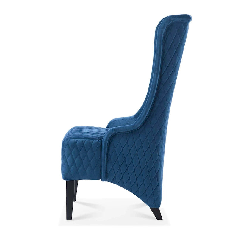 High-Back Wingback Accent Chair with Birch Wood Legs and Foam Cushion