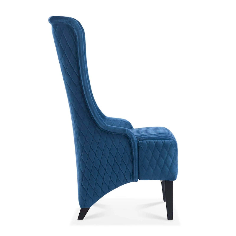 High-Back Wingback Accent Chair with Birch Wood Legs and Foam Cushion