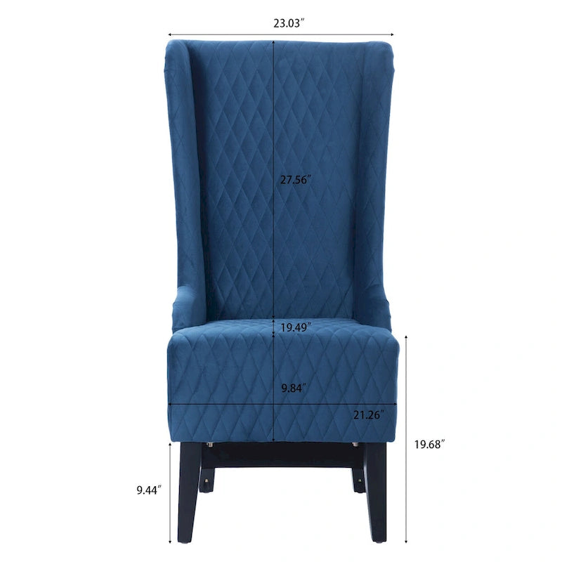 High-Back Wingback Accent Chair with Birch Wood Legs and Foam Cushion