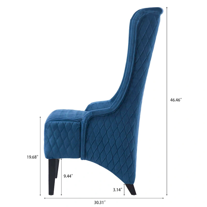 High-Back Wingback Accent Chair with Birch Wood Legs and Foam Cushion