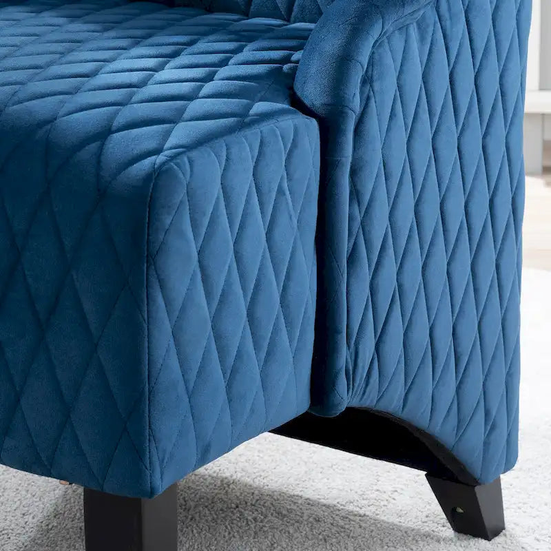 High-Back Wingback Accent Chair with Birch Wood Legs and Foam Cushion