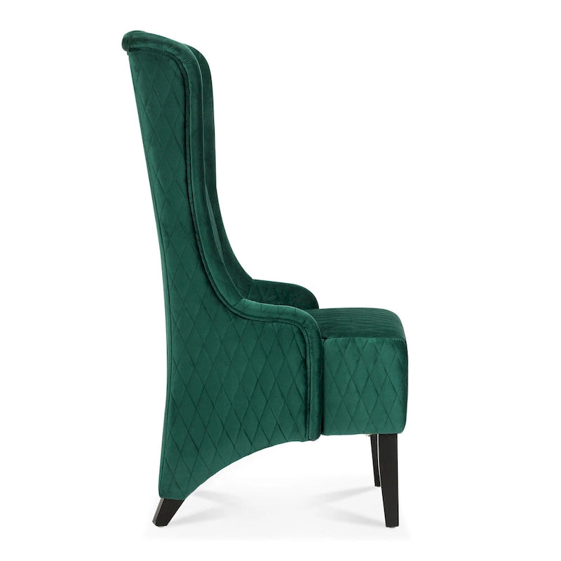 High-Back Wingback Accent Chair with Birch Wood Legs and Foam Cushion