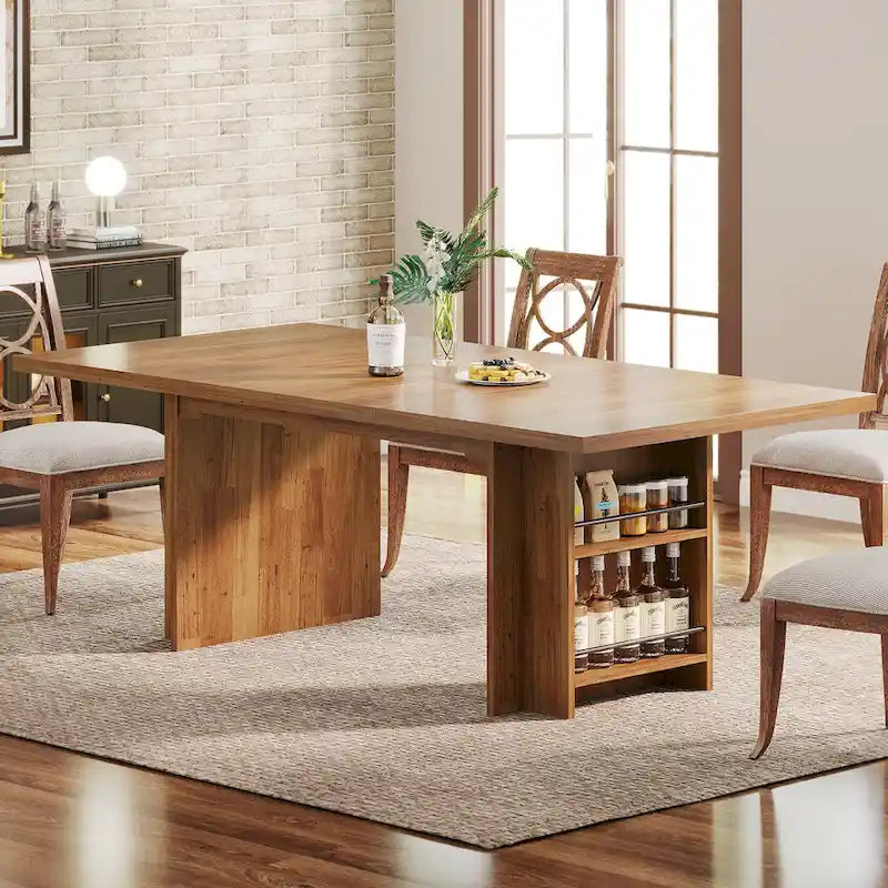 63-Inch Executive Office Desk with Dual-Tier Side Storage Shelves