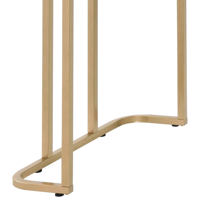 Rectangular Writing Desk with Open Base & Gold-Tone Metal Frame