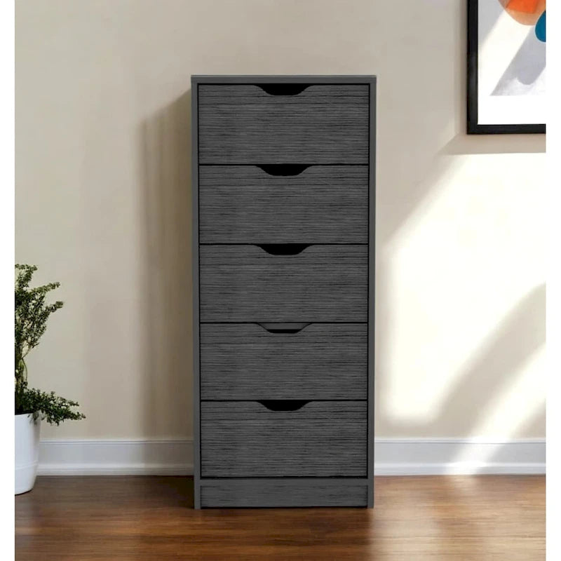 Slim Vertical 5-Drawer Dresser for Bedroom & Office