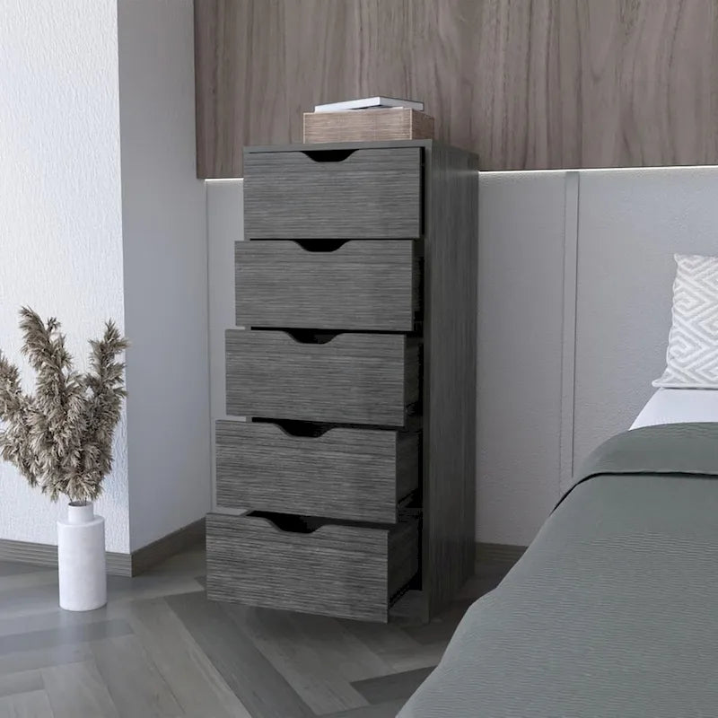 Slim Vertical 5-Drawer Dresser for Bedroom & Office