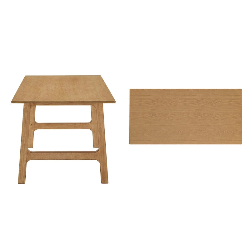 Scandinavian-Style Rubberwood Dining Table in Light Oak Finish
