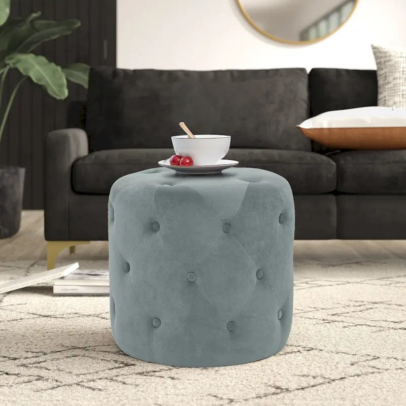 Tufted Round Upholstered Ottoman & Footstool