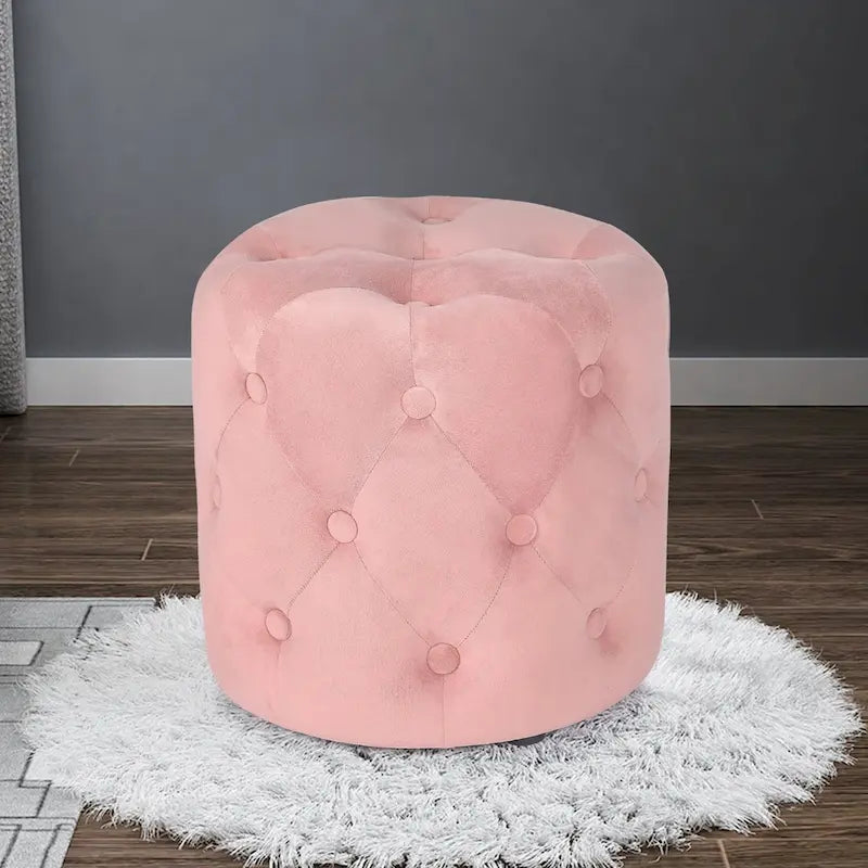 Tufted Round Upholstered Ottoman & Footstool