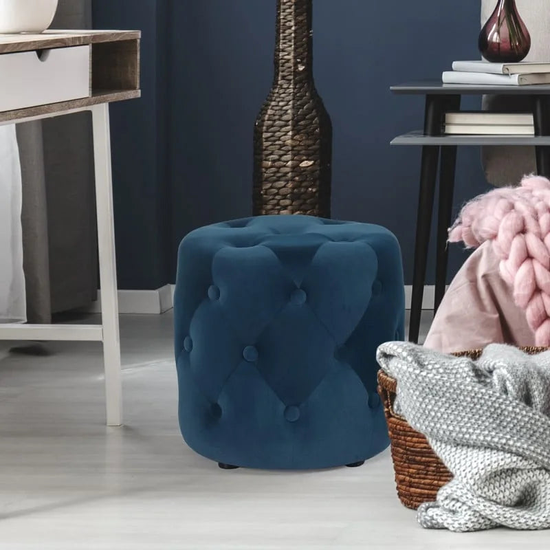 Tufted Round Upholstered Ottoman & Footstool