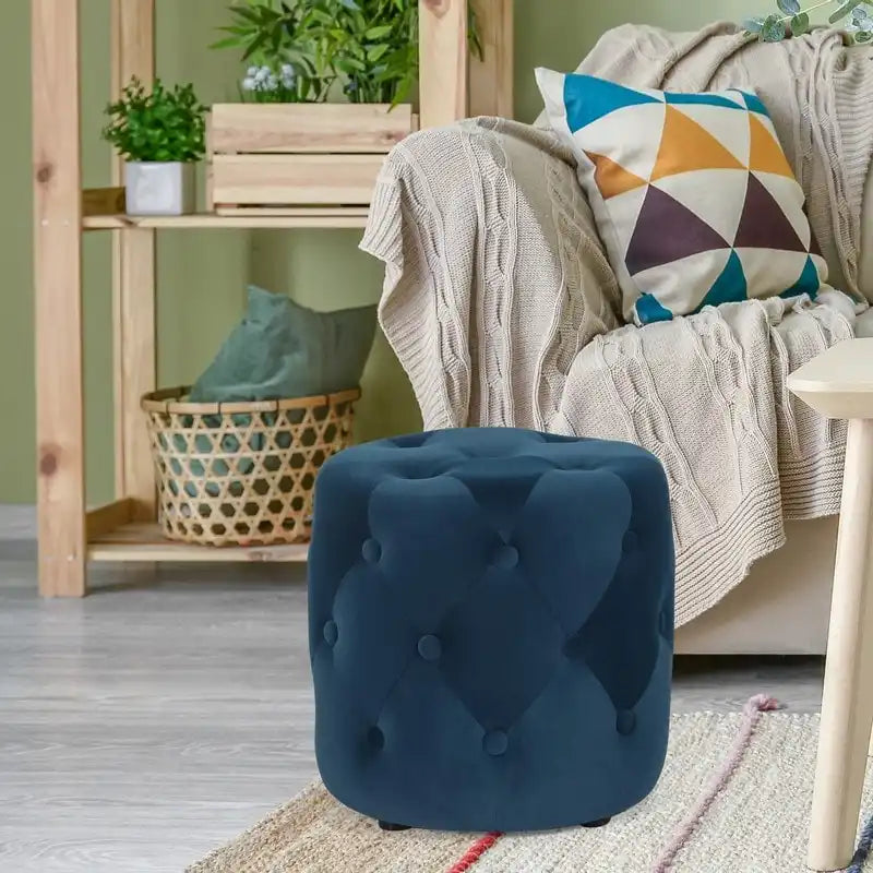 Tufted Round Upholstered Ottoman & Footstool