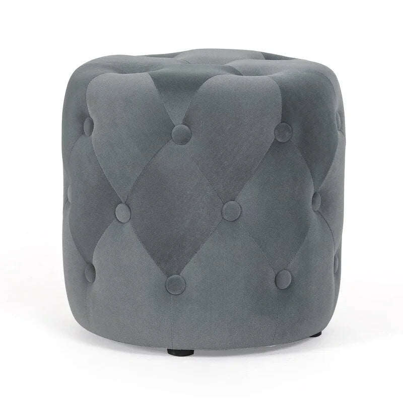 Tufted Round Upholstered Ottoman & Footstool