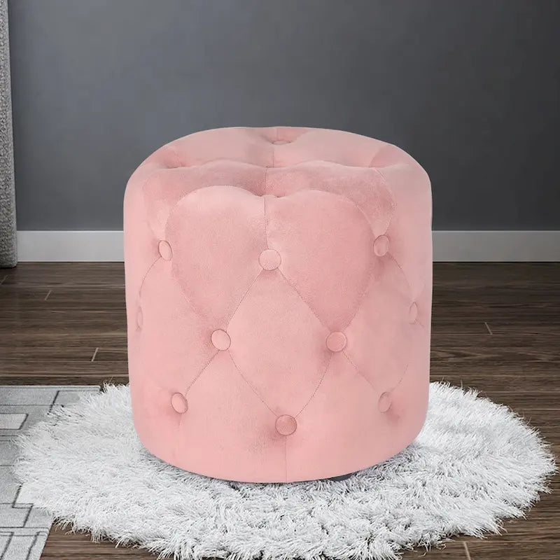 Tufted Round Upholstered Ottoman & Footstool