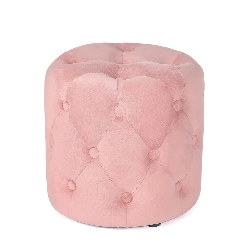 Tufted Round Upholstered Ottoman & Footstool