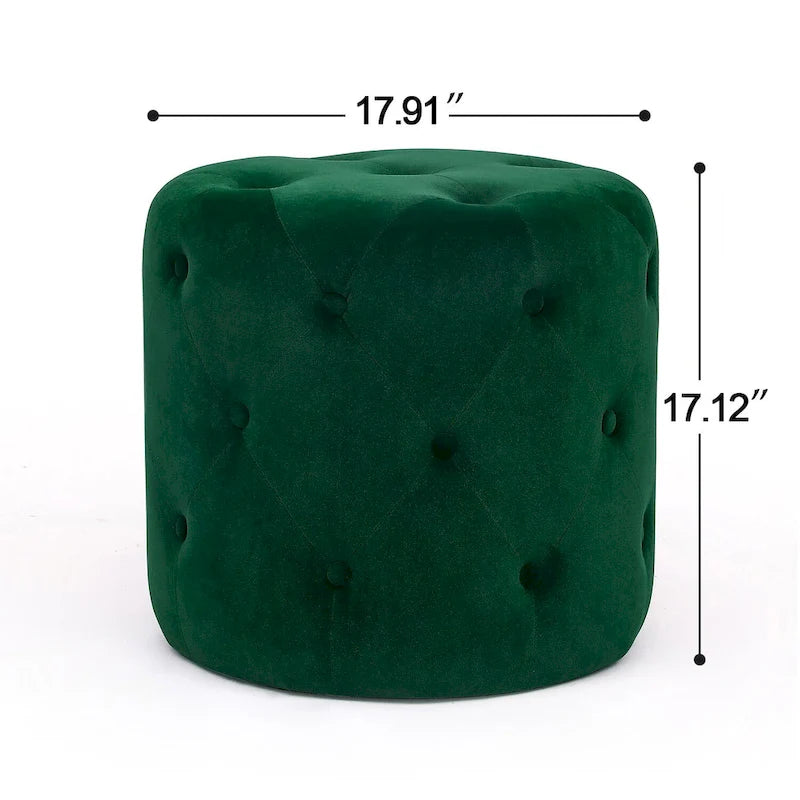 Tufted Round Upholstered Ottoman & Footstool