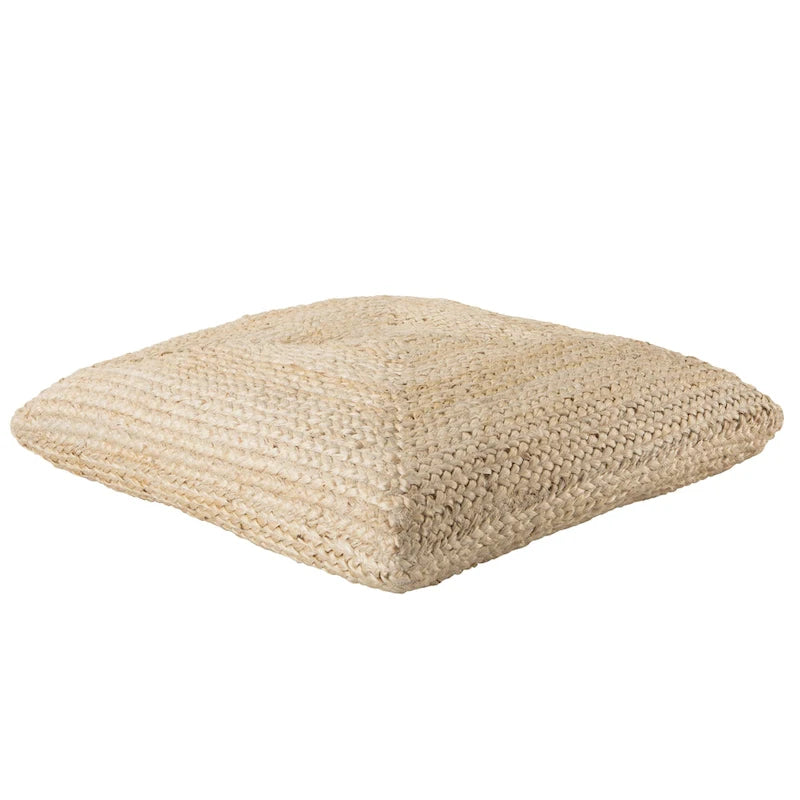 Braided Jute Pouf Floor Cushion with Bean Filling