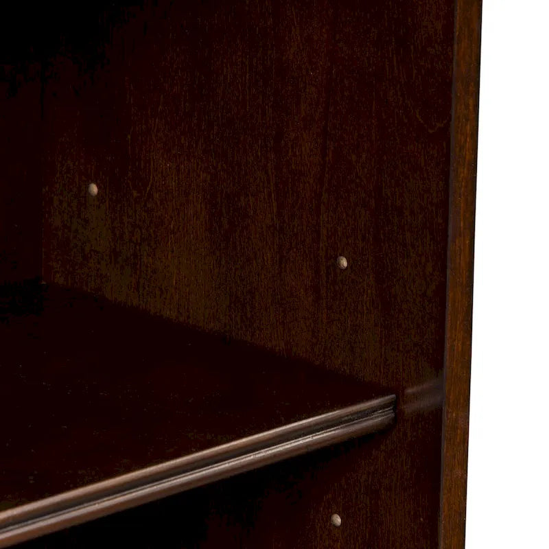 84-Inch Tall Executive Bookcase with Adjustable Shelves & Cognac Wood Finish