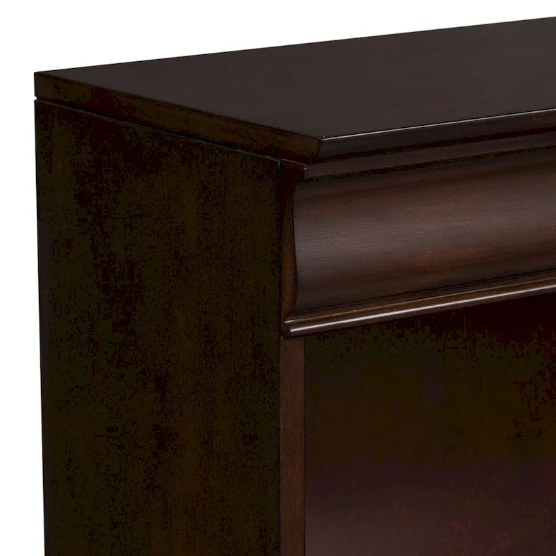 84-Inch Tall Executive Bookcase with Adjustable Shelves & Cognac Wood Finish