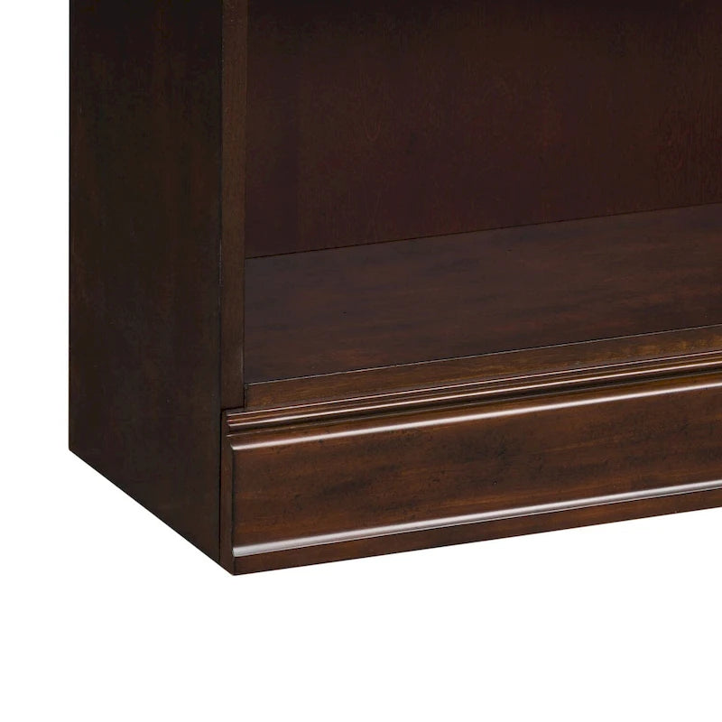 84-Inch Tall Executive Bookcase with Adjustable Shelves & Cognac Wood Finish
