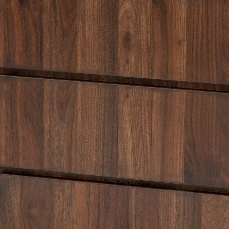 59-Inch Modern 3-Door Sideboard Buffet with Walnut Wood Top and Black Metal Base