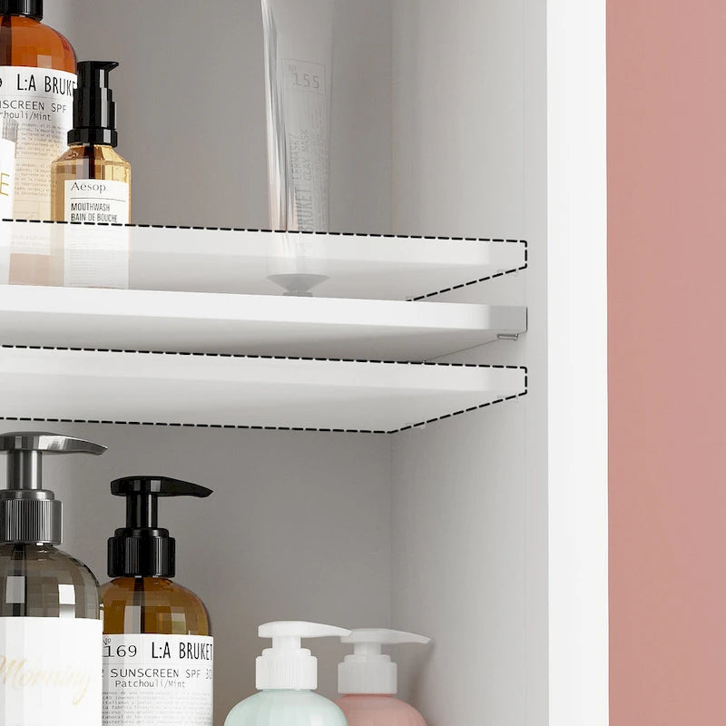 Over-the-Toilet Storage Cabinet with Sliding Door and Adjustable Shelves
