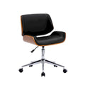 Mid-Century Faux Leather Office Chair with Adjustable Height and Swivel Base