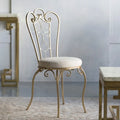 Gold-Tone Folding Accent Chair with Metal & Wood Frame