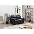 Contemporary Faux Leather Loveseat with Nailhead Trim and Pocket Coil Cushions