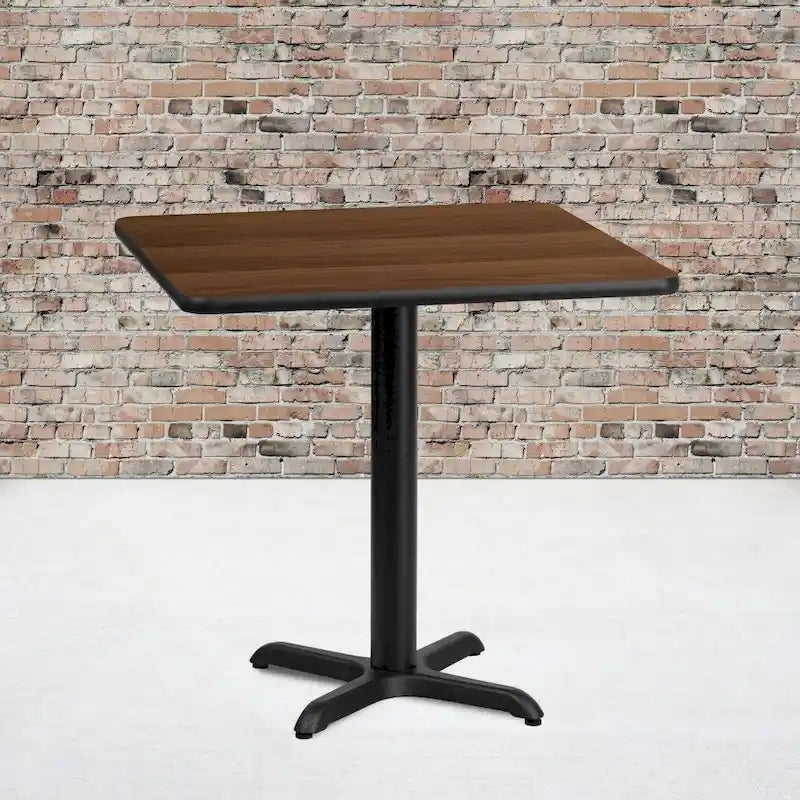 24" Square Laminate Table Top & Cast Iron X-Base