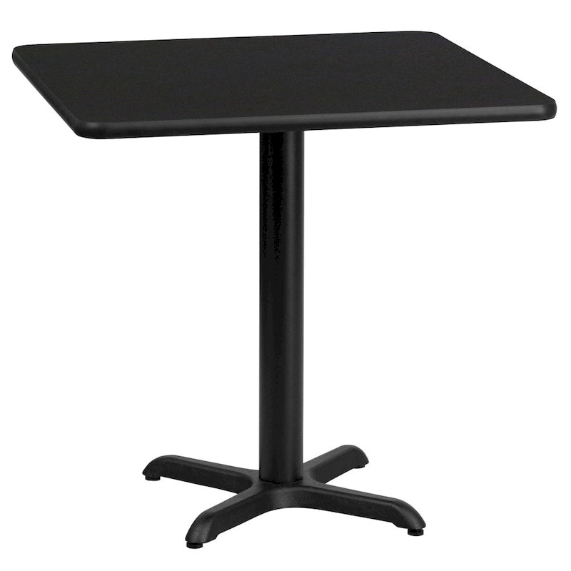 24" Square Laminate Table Top & Cast Iron X-Base