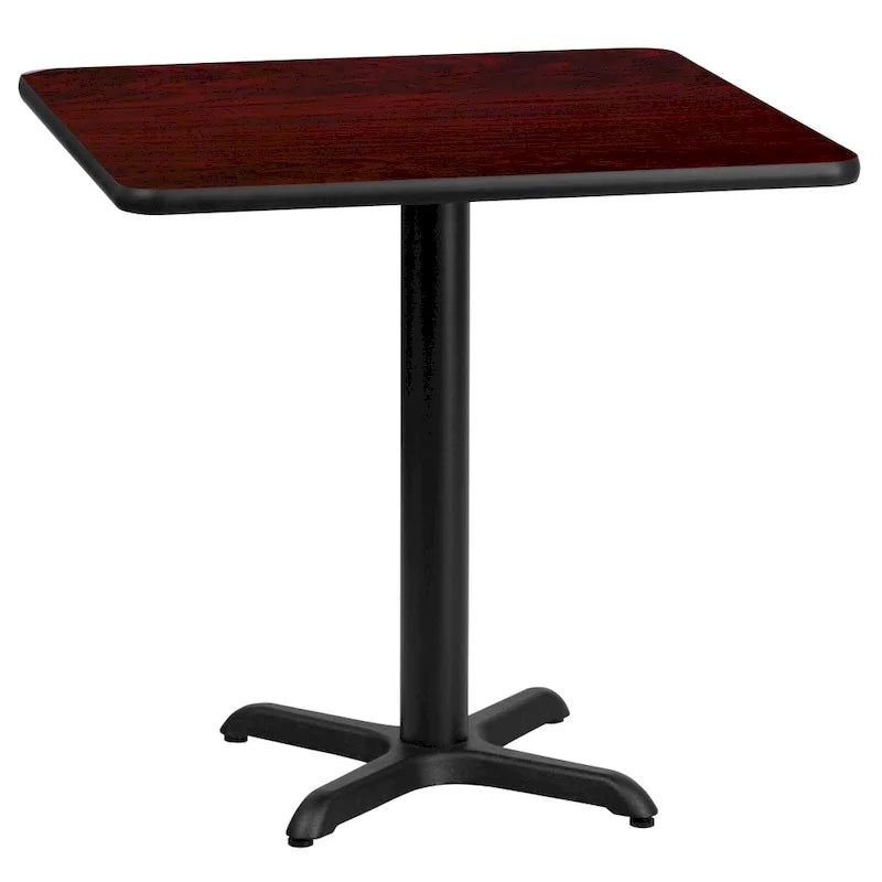 24" Square Laminate Table Top & Cast Iron X-Base