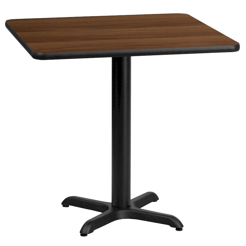 24" Square Laminate Table Top & Cast Iron X-Base
