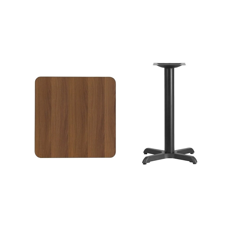 24" Square Laminate Table Top & Cast Iron X-Base