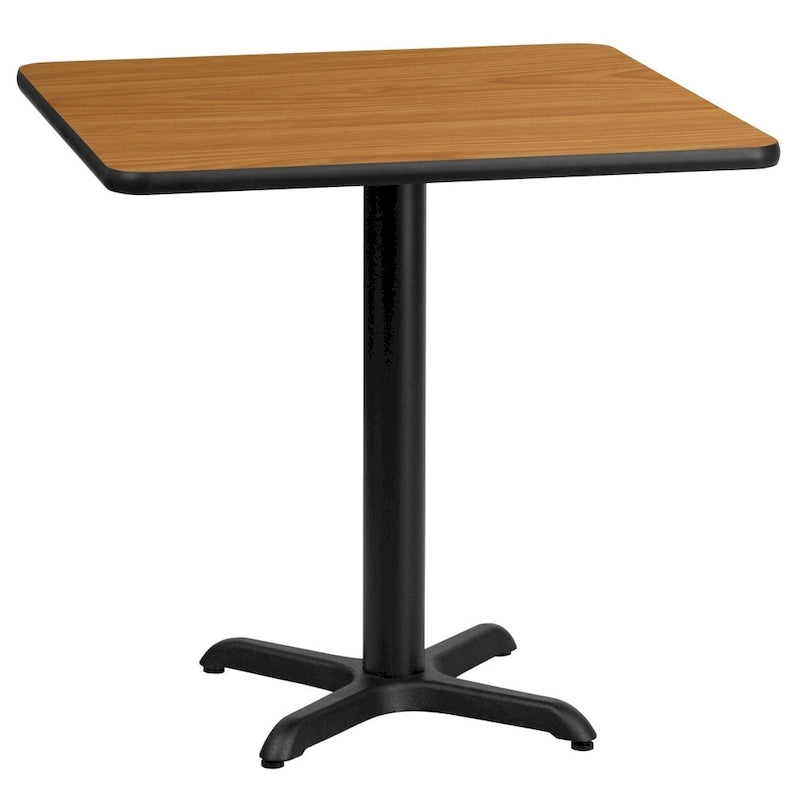 24" Square Laminate Table Top & Cast Iron X-Base