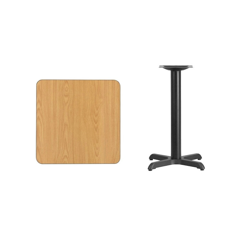 24" Square Laminate Table Top & Cast Iron X-Base