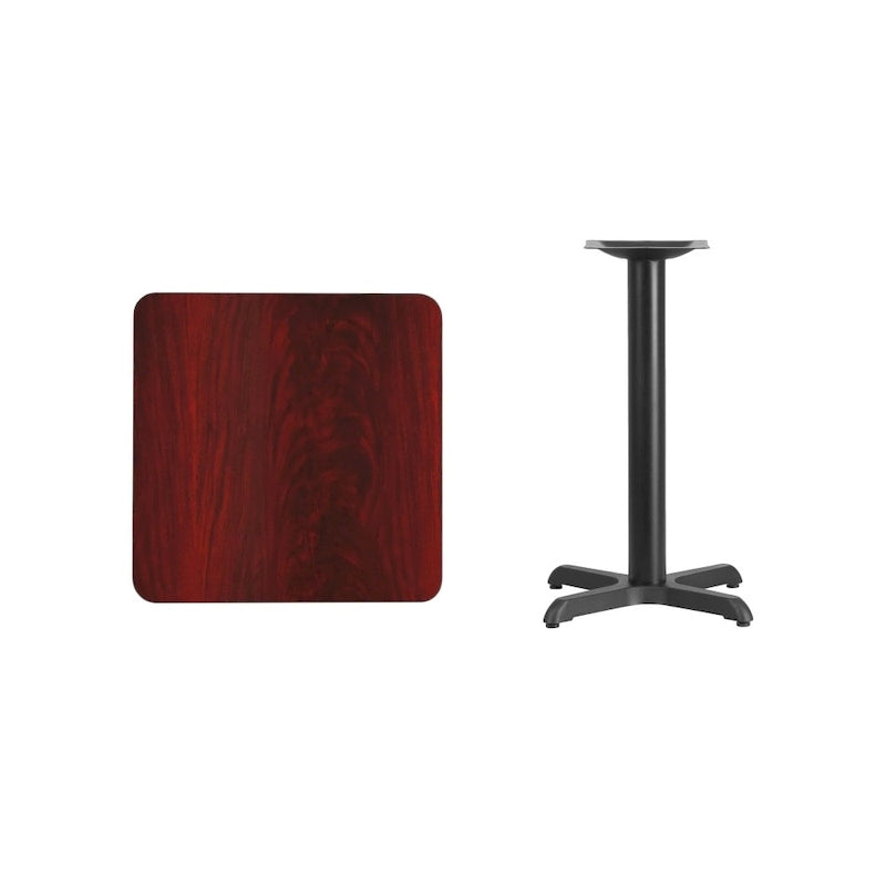 24" Square Laminate Table Top & Cast Iron X-Base