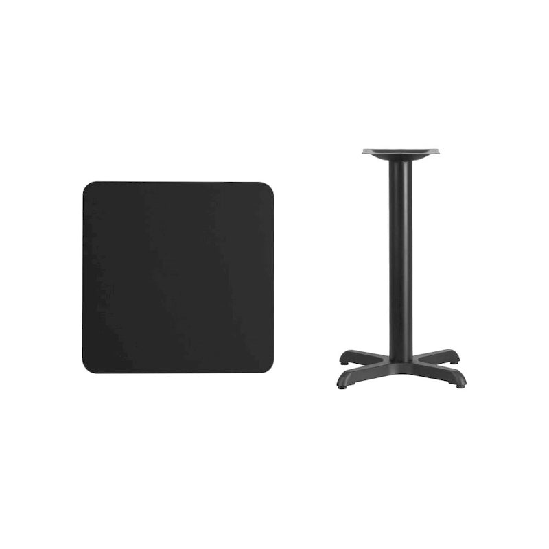 24" Square Laminate Table Top & Cast Iron X-Base