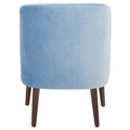 Velvet Upholstered Accent Chair with Tapered Walnut Legs